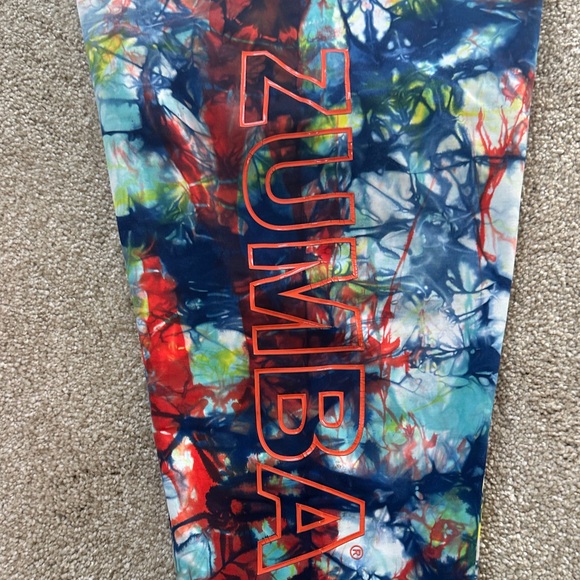 Zumba Fitness Multicolor Tie-Dye Leggings with Navy Accents - Picture 5 of 10